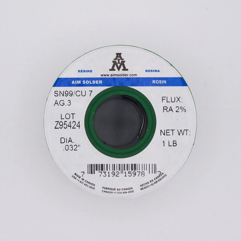 Aim Solder LeadFree Rosin Core Solder Wire Sn99 Ag0.3 Cu0.7 for Electrical Soldering 0.032inch, 1lb (0.8mm / 454g) - Image 4